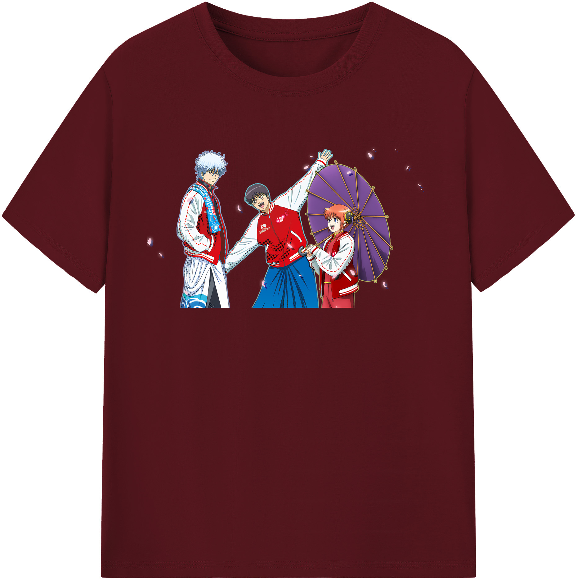 （画像用） ぎんたま 坂田銀時（さかたぎんとき） 神楽 志村新八（しむら しんぱち） GINTAMA Sakata Gintoki Kagura Shimura Shinpachi 綿100％半袖Tシャツ（フロントプリント）